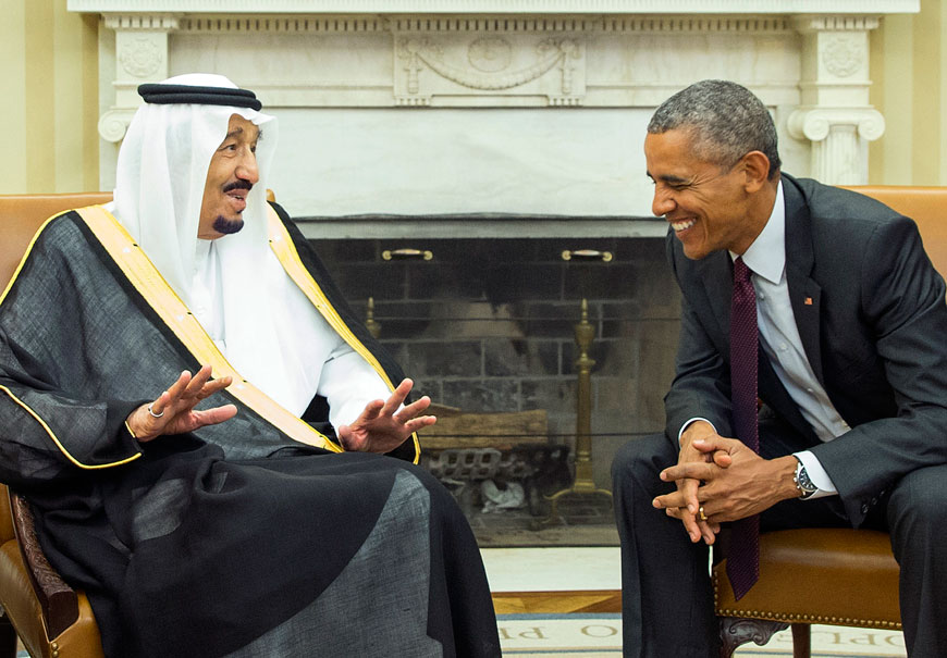 President Barack Obama (right) meets with King Salman of Saudi Arabia in the Oval Office of the White House, on Friday, in Washington (AP photo)