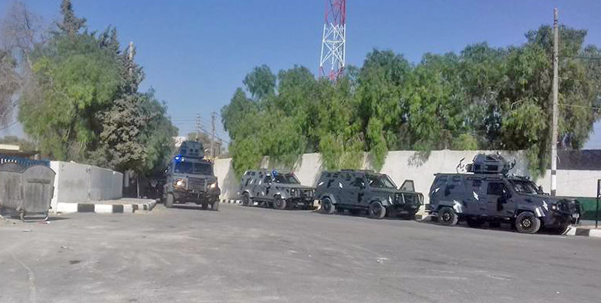 In this photo posted on Facebook by a resident of the restive town of Theeban, gendarmerie vehicles are seen in the area on Thursday (JT photo)