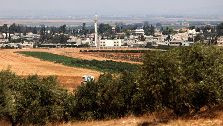A view of the town of Tal Shihab across the northern Syrian border which serves as a passage  for injured Syrians who initially receive treatment at a military-run field hospital deployed on the border  (File photo)