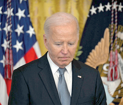 US President Joe Biden speaks during a Medal of Honor Ceremony in the East Room of the White House in Washington, DC, on Wednesday (AFP photo)