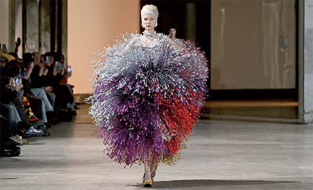 A model presents a creation for Germanier during the Women’s Haute-Couture Spring/Summer 2025 Fashion Week, in Paris on Thursday (AFP photo)