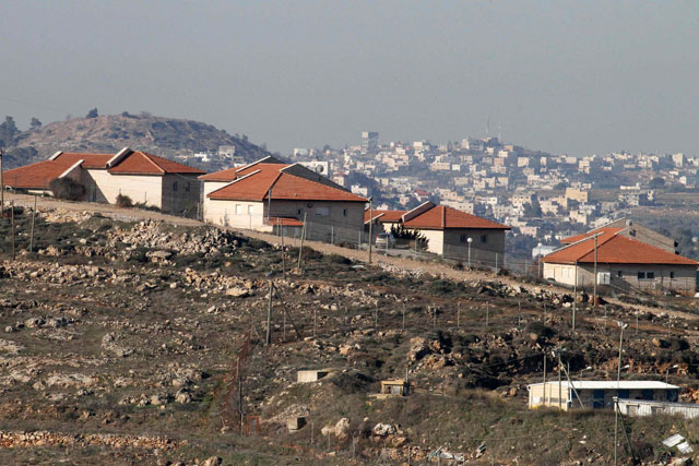 A general view taken on Monday shows the Israeli settler units of Bet Hagai, south of Hebron, in the occupied West Bank (AFP photo)