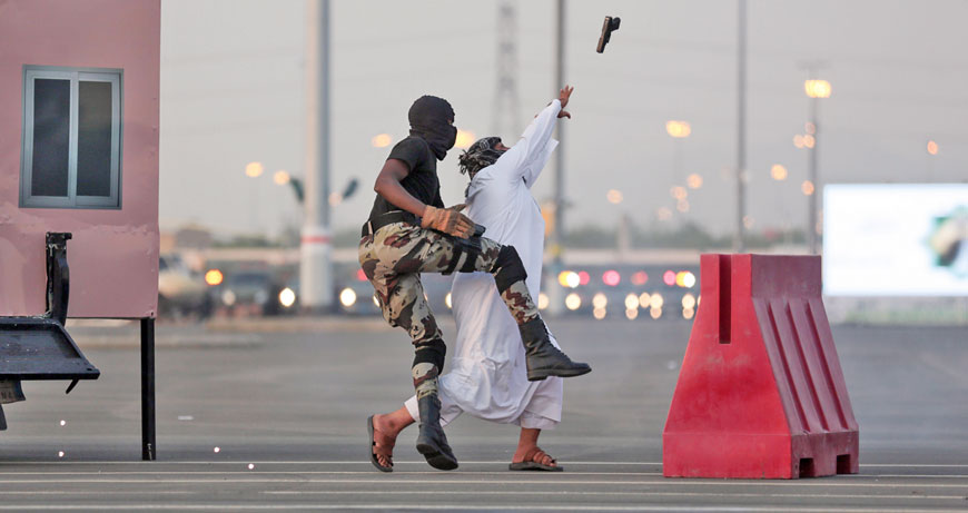 In this September 17 file photo, Saudi security forces show their skills in handling a terrorist attack as they take part in a military parade  (AP photo)