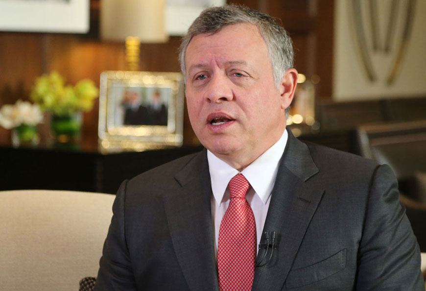 His Majesty King Abdullah addresses the nation in a televised speech on Tuesday (Photo courtesy of Royal Court)