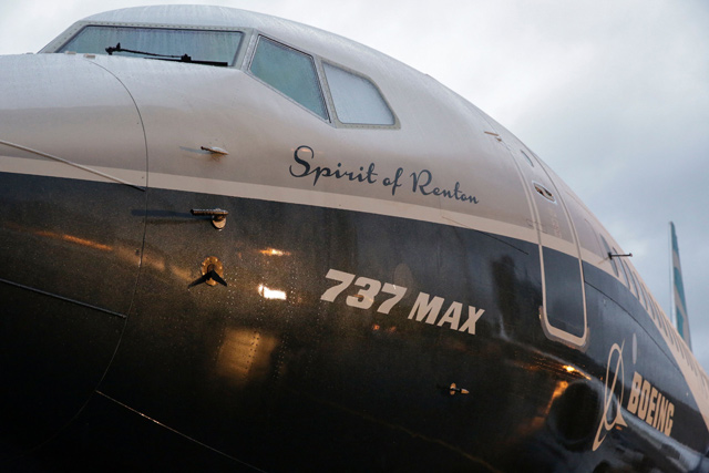 In this photo taken on December 8, 2015, Boeing's first 737 MAX named the 'Spirit of Renton' is parked on the tarmac at the Boeing factory in Renton, Washington (AFP file photo)