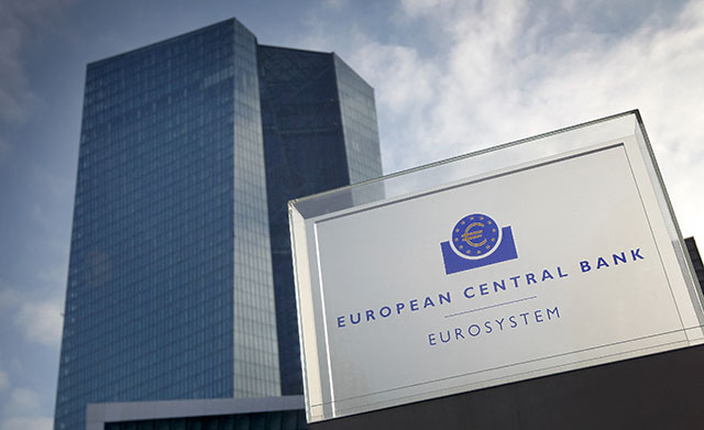 The headquarters of the European Central Bank is pictured prior to a news conference following the meeting of the governing council of the ECB in Frankfurt am Main, western Germany, on January 23, 2020. (AFP photo)