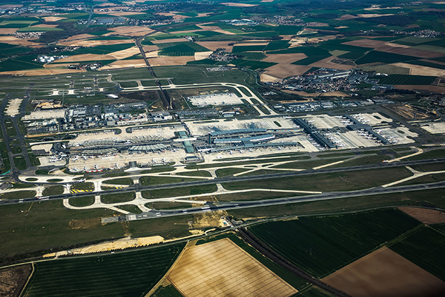 An aerial picture of the Charles de Gaulle international airport, also known as Roissy Airport, taken on April 05, 2019 (AFP file photo)