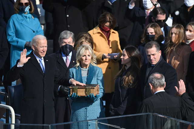 Joe Biden is sworn in as the 46th US President by Supreme Court Chief Justice John Roberts on Wednesday, at the US Capitol in Washington, DC (AFP photo)