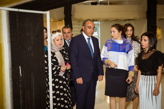 Amman Mayor Yousef Shawarbeh tours the Ras Al Ain Hangar exhibition on Wednesday (Petra photo)