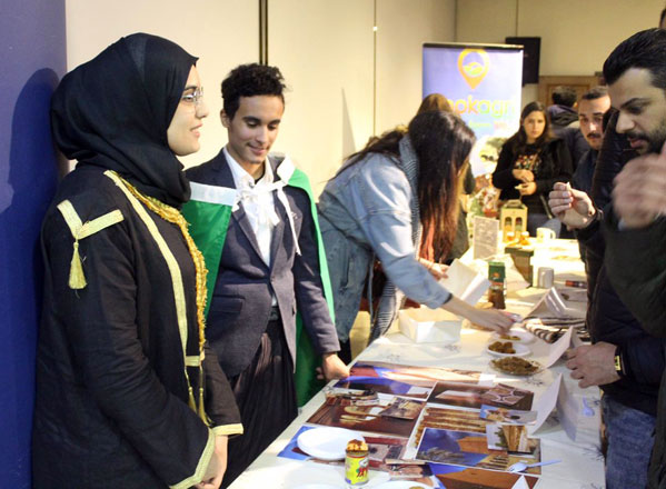   International participants present information about the destinations, food, activities and local communities of their countries during the ‘Discover Jordan’ launch ceremony (Photo courtesy of AIESEC)