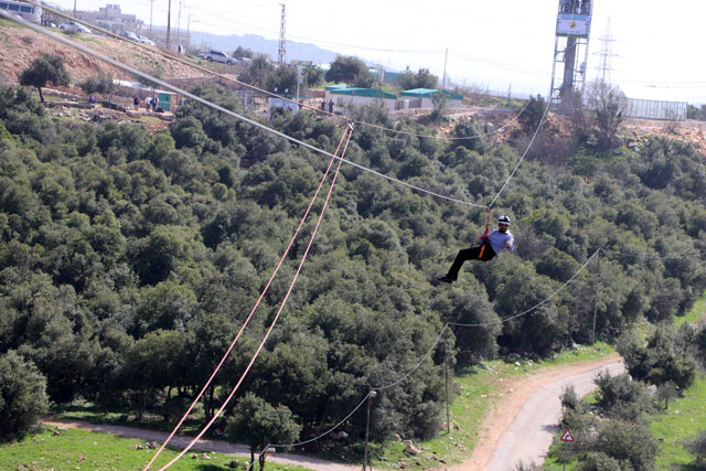 Ajloun’s 330-metre Zip Line kicks off at the Royal Academy for Nature Conservation, near the Ajloun Forest Reserve, and goes through the scenic green forests  (Photo courtesy of the RSCN)