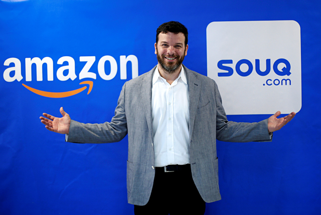 Russ Grandinetti, Amazon senior vice president for international consumer, poses for camera at Souq.com office in Dubai, United Arab Emirates, on Tuesday (Reuters photo)