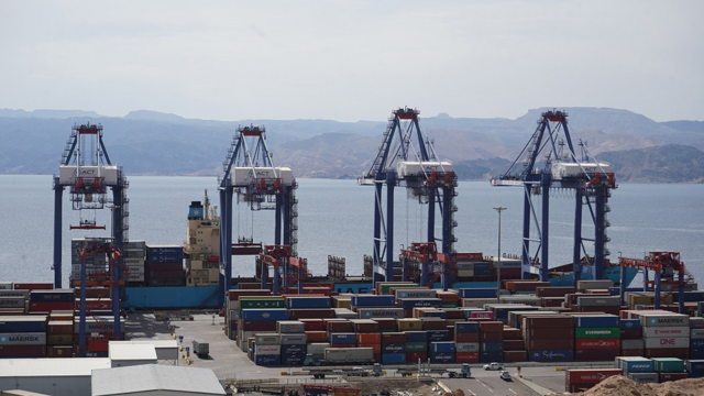 The Aqaba Container Terminal handles 494 ships in 2024, marking a 49 per cent increase (Petra photo)