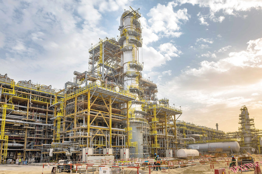 This file photo taken on January 16, 2019 shows Aramco’s Fadhili Gas Plant Project, located 30 km west of the city of Jubail in the eastern province of Saudi Arabia (AFP photo)