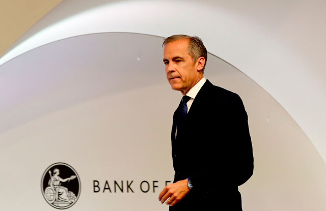 Bank of England governor, Mark Carney, attends the central bank’s quarterly Inflation report press conference in London on Thursday (AFP photo)