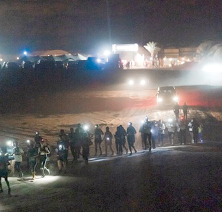 The 13th edition of the Wadi Rum Full Moon Desert Marathon took place in Wadi Rum with the participation of 285 runners from all over the world, according to organisers (Photo courtesy of Treks)