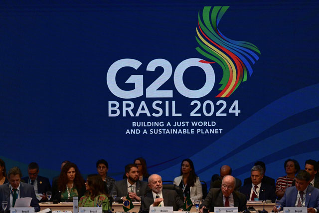 Brazilian President Luiz Inacio Lula da Silva speaks during the pre-launch of the Global Alliance Against Hunger and Poverty, in the framework of the G20 Ministerial Meeting in Rio de Janeiro, Brazil, on Wednesday (AFP photo)