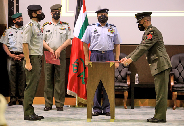 Deputising for His Majesty King Abdullah, the Supreme Commander of the Jordan Armed Forces-Arab Army, HRH Crown Prince Hussein attends a graduation ceremony at the Royal Jordanian Command and Staff College on Tuesday (Photo courtesy of Royal Court)