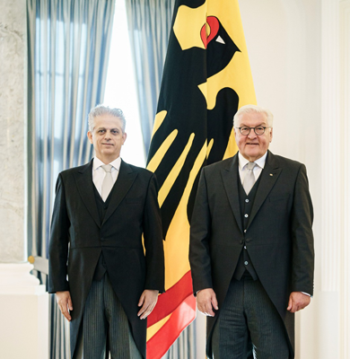Jordanian ambassador presents credentials to German president (Photo courtesy of the Foreign Ministry)
