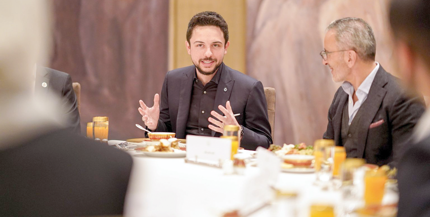   HRH Crown Prince Hussein hosts an iftar for the 3rd cohort of the Hussein Fellowship Programme, a Crown Prince Foundation programme that trains young leaders and hones their skills  (Photo courtesy of Royal Court)