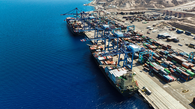 The value of export certificates issued by the Amman Chamber of Commerce increases by 9.2 per cent in January, reaching JD117 million (Photo courtesy of the Aqaba Container Terminal)
