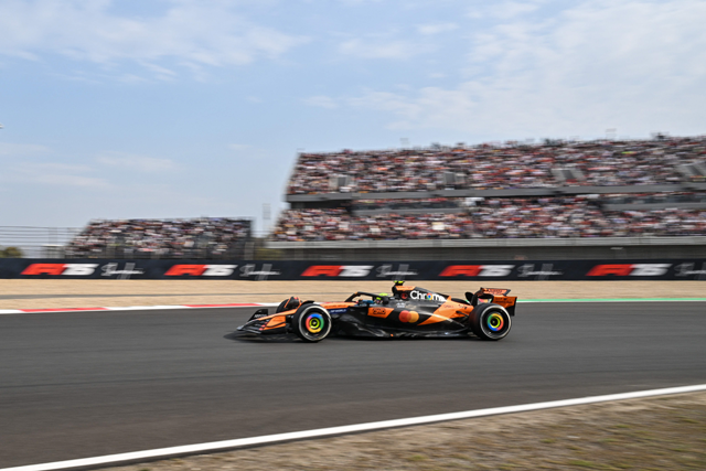 McLaren's British driver Lando Norris drives during the Formula One Chinese Grand Prix at the Shanghai International Circuit in Shanghai on Sunday (AFP photo)