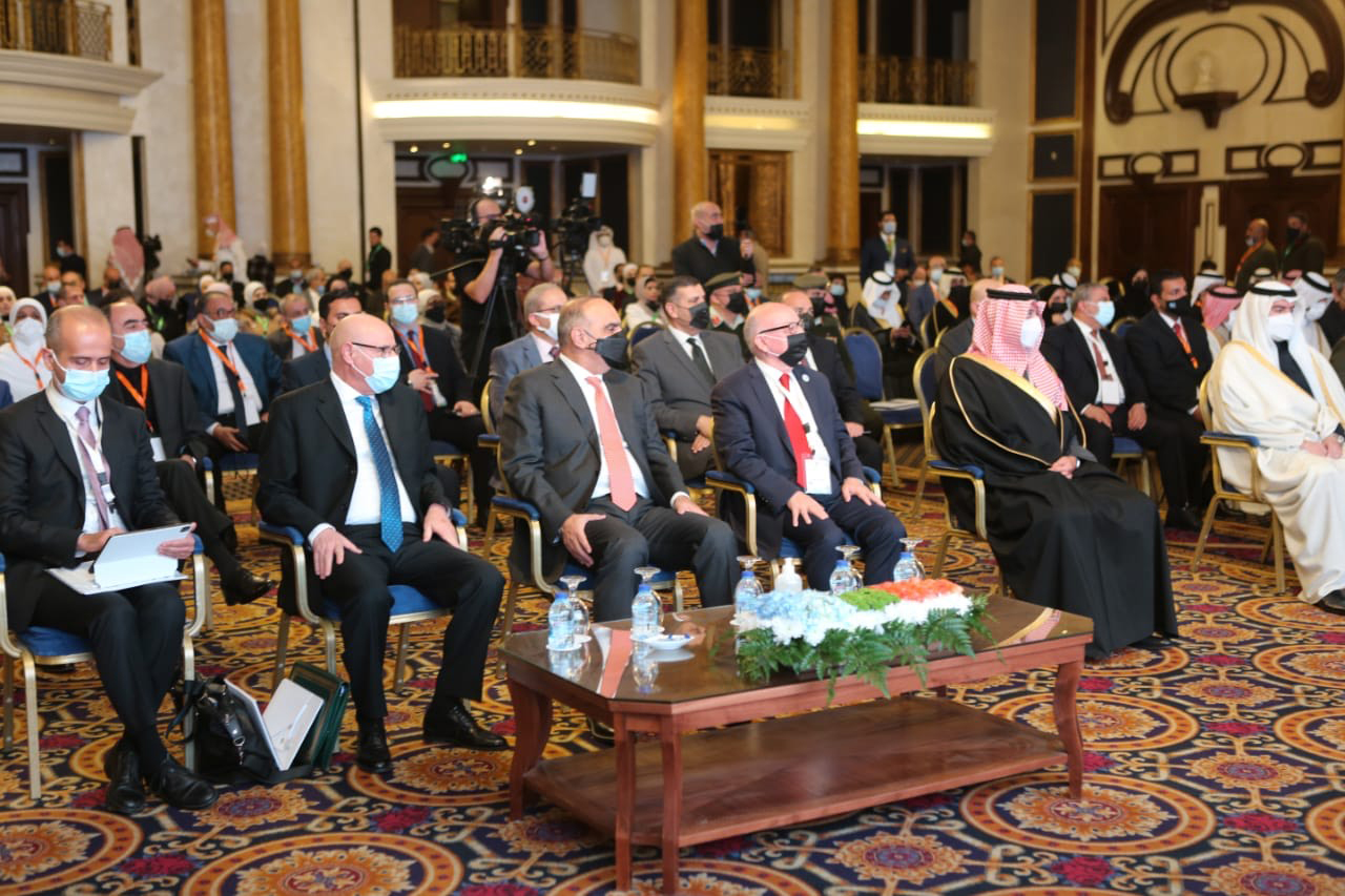 Prime Minister and Minister of Defence Bisher Al Khasawneh attends the inaugural ceremony of the Fourth Arab Ministerial Forum for Housing and Urban Development on Tuesday (Petra photo)
