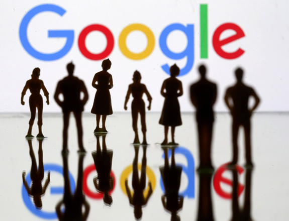   Small toy figures are seen in front of Google logo in this illustration photo, on April 8  (Reuters file photo)