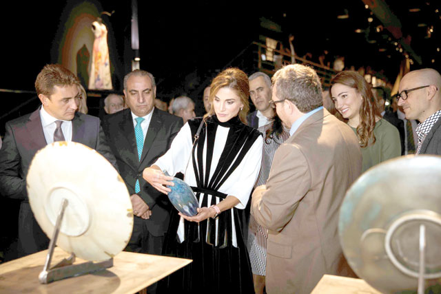Her Majesty Queen Rania launched the 2nd annual edition of Amman Design Week in Amman, on Wednesday (Photo courtesy of Royal Court)