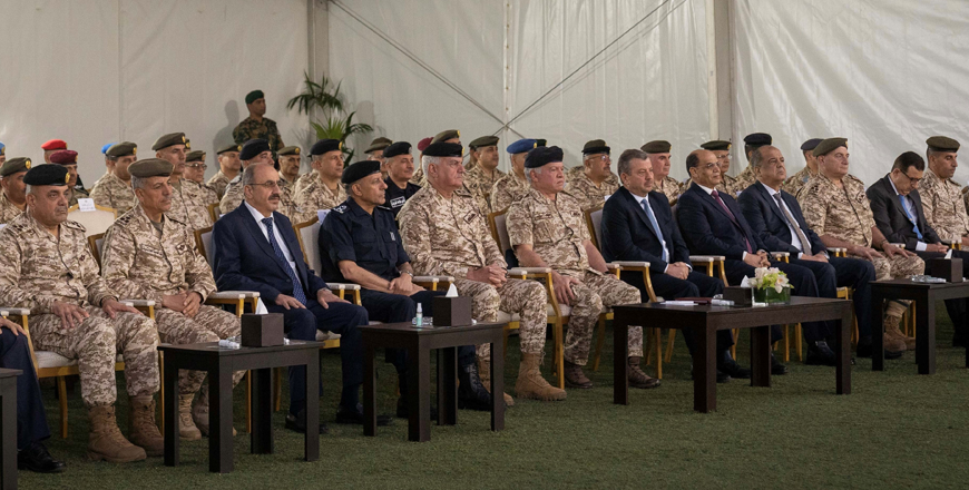 His Majesty King Abdullah, the Supreme Commander of the Jordan Armed Forces-Arab Army, attends an iftar hosted by the General Command of JAF on Tuesday (Photo courtesy of Royal Court)