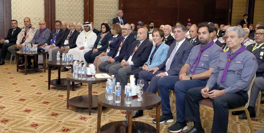 Princess Basma and attendees during the 10th Arab Scouts and Arab Girl Guides Conference on Sunday (Petra photo)