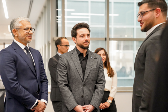 HRH Crown Prince Hussein during the inauguration of Deloitte’s Jordan Digital Centre in Amman on Monday (Photo courtesy of Royal Court)