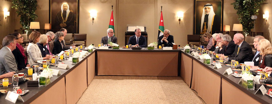 HRH Prince Feisal meets with a delegation from the Chicago Council on Global Affairs on Thursday (Petra photo)