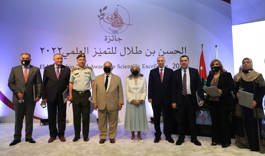 HRH Prince Hassan poses for a photo during the award ceremony El Hassan Bin Talal Award for Scientific Excellence at the Royal Cultural Centre on Thursday (Petra photo)