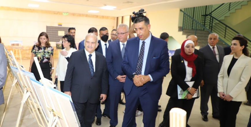 HRH Prince Hassan tours an exhibition during the inauguration of the 15th International Conference on the History and Archaeology of Jordan at Yarmouk University in Irbid on Tuesday (Petra photo)