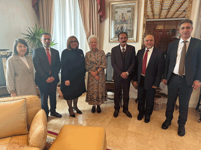 HRH Princess Muna with a delegation from Iraq’s Kurdistan Region on Saturday (Petrap photo)