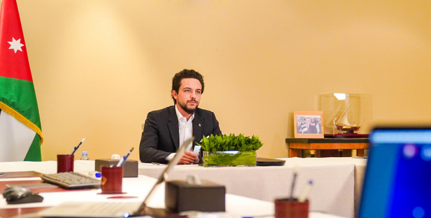 HRH Crown Prince Hussein attends the launch of 'Jordan Source' on Wednesday (Photo courtesy of Royal Court)