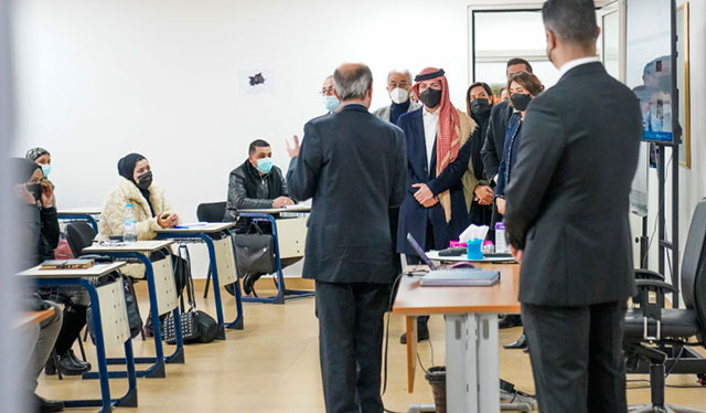 HRH Crown Prince Hussein visits the Jordan Media Institute on Wednesday (Photo courtesy of Royal Court)