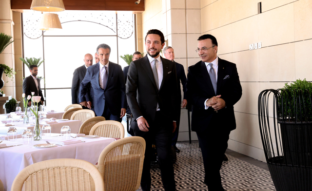 HRH Crown Prince Hussein during the inauguration of The Ritz-Carlton hotel in Amman on Tuesday (Photo courtesy of Royal Court)