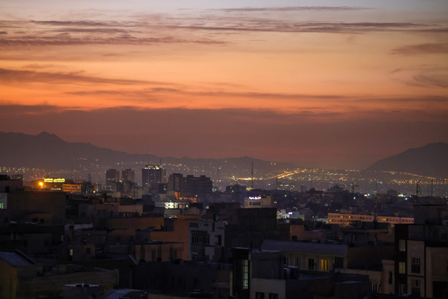 Part of the city skyline is pictured at dawn after several explosions were heard in Tehran on Saturday (AFP photo)