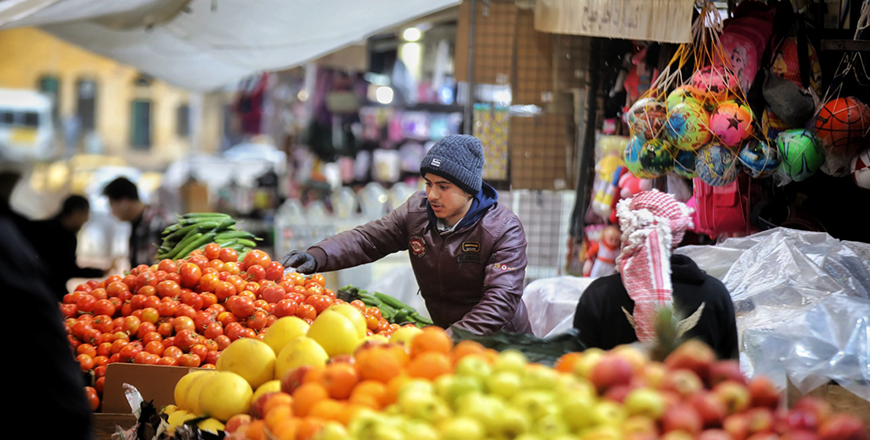 Vegetable seller at Old Market in Salt City (Photo by Ahmed Khlifat)