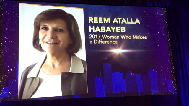 Jordanian Reem Habayeb on Friday was recognised as one of the eight ‘women who made a difference in 2017’ at this year’s International Women Forum, held under the theme ‘Global Citizens: Interconnected, Inquisitive, Engaged’ (Photo courtesy of Reem Habayeb)