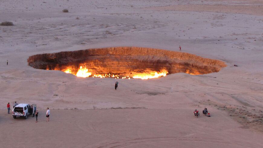 A photo taken on May 3, 2014, shows 'The Gateway to Hell', a huge burning gas crater in Turkmenistan's Karakum Desert (AFP file photo)