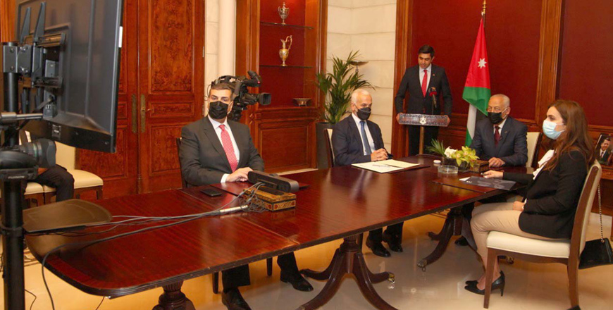 Royal Court Chief Yousef Issawi attends the launching of a Royal initiative to empower underprivileged and low-income families in Aqaba on Saturday (Petra photo)