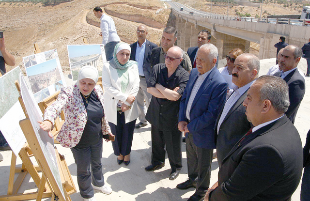 Royal Court Chief Yousef Issawi checks on Royal initiative projects during a field tour on Thursday (Petra photo)