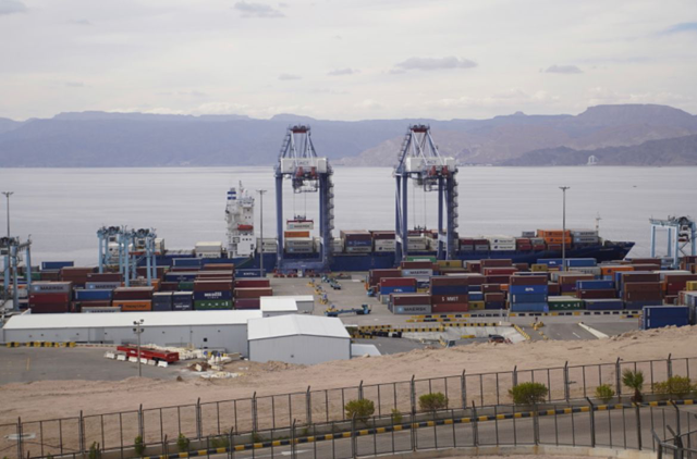 Statistical data from the Jordan Logistics Association reveals a significant increase of 85.9 per cent in the number of inbound containers arriving in the Kingdom through the Aqaba Container Terminal in January (Petra photo)