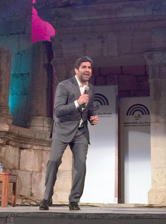 Lebanese singer Wael Kfoury (right) performs during the Jerash festival on Friday. The first two days of Jerash festival saw a large turnout of local and foreign visitors, an official said (Petra photo)