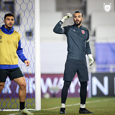 Jordan's teammates are practicing at the training session ahead of a qualifying match in Seoul with South Korea (Photo courtesy of Jordan Football Association)