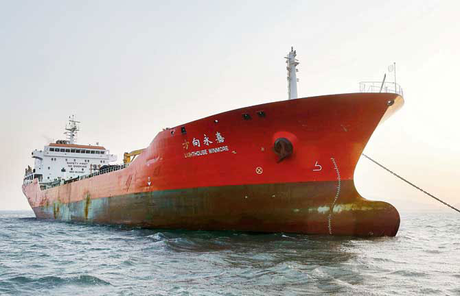 The Lighthouse Winmore at sea off South Korea’s Yeosu Port (AFP file photo)