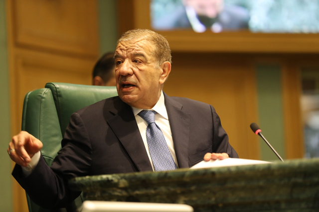 Lower House Speaker Abdulkarim Dughmi during a House session on Wednesday (Petra photo)